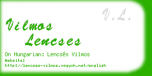 vilmos lencses business card