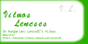 vilmos lencses business card